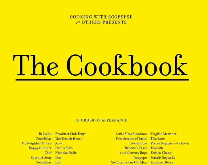 Cooking With Scorsese - The Cookbook