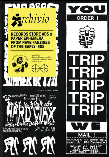 Archivio #1 – Records store ads and paper ephemera from Rave fanzines of the early 90s